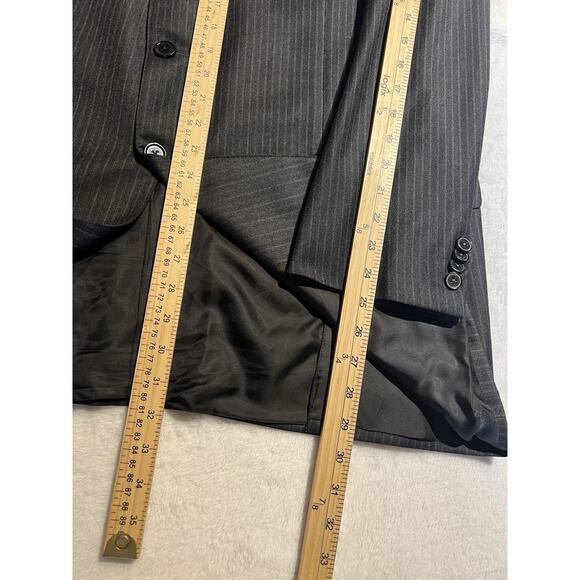 Ermenegilzo Zegna Trofeo Mens 46R 36x29 ROMA Gray Stripe Flannel Suit 3/2 Roll - Picture 13 of 16